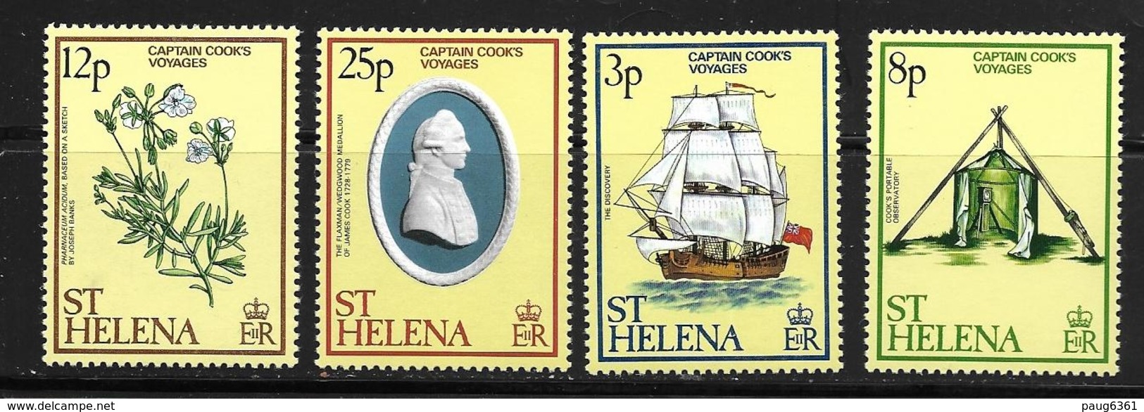 SAINTE HELENE 1979 JAMES COOK-BATEAUX  YVERT N°312/15 NEUF MNH** - Exploradores