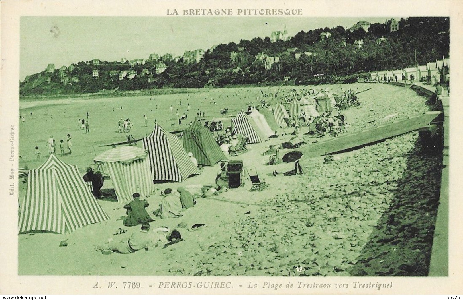 Perros-Guirec - La Plage De Trestraou Vers Trestrignel - Collection A. Waron, Carte A.W. N° 7769 Non Circulée - Perros-Guirec