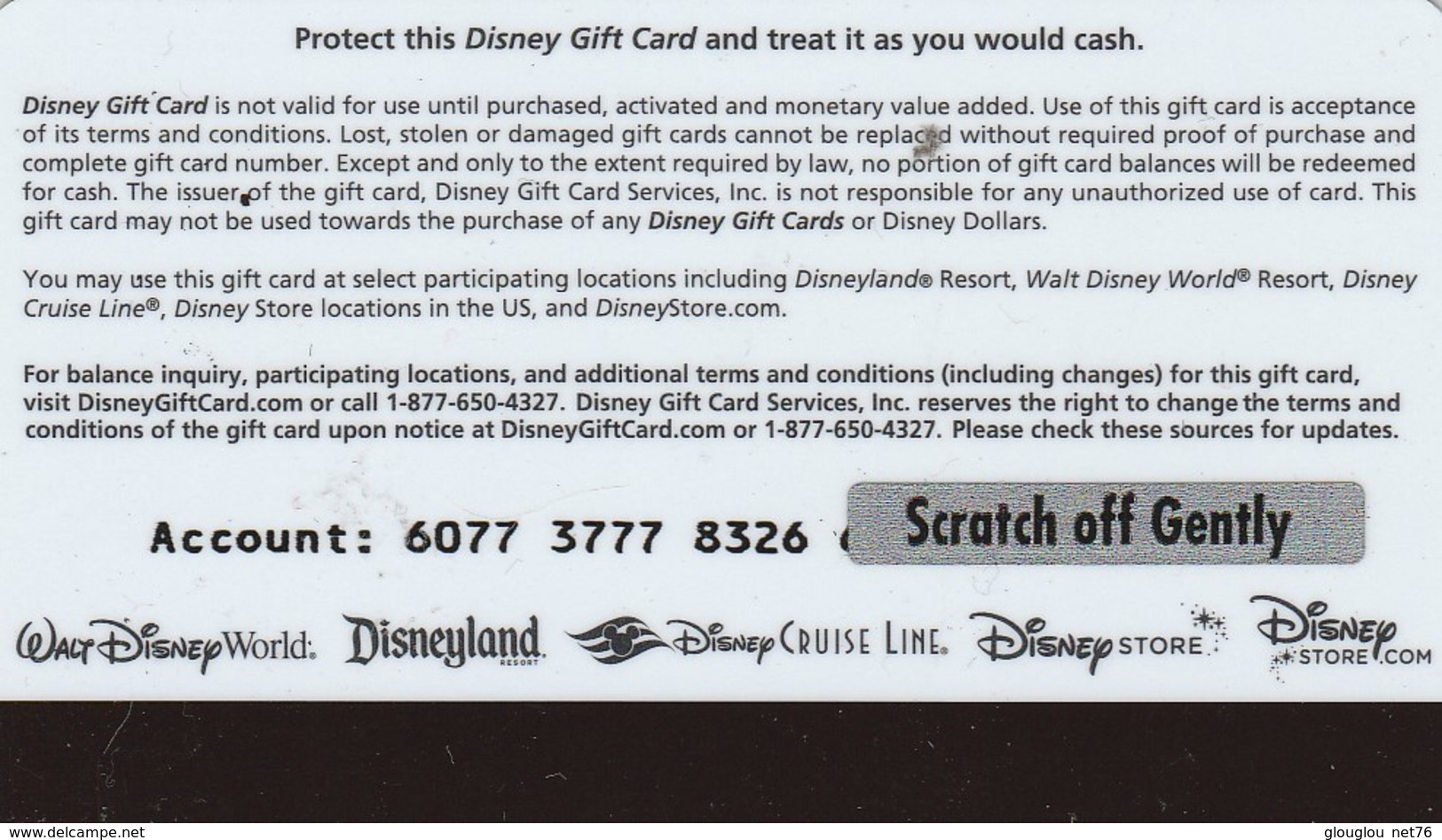 PASSEPORT DISNEY  GIFT CARD   CARS - Passeports Disney