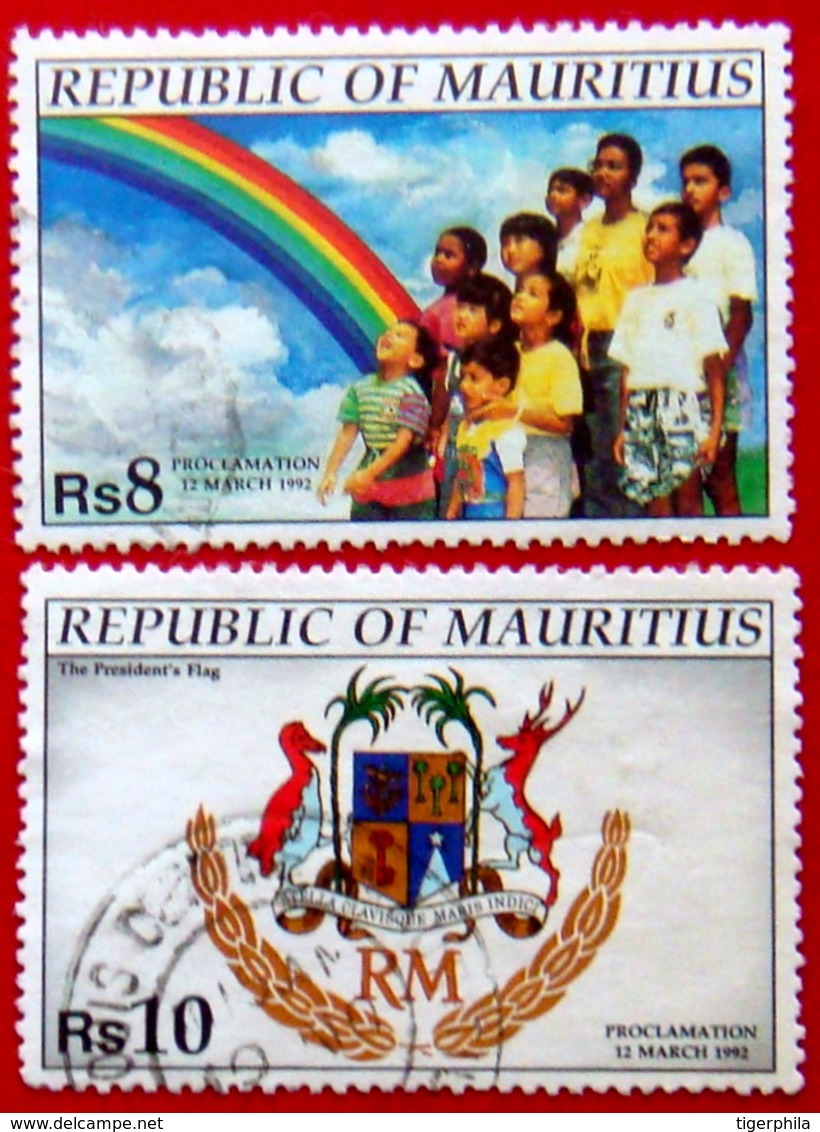 MAURITIUS 1992 8Rs,10Rs Proclamation Used - Mauritius (1968-...)
