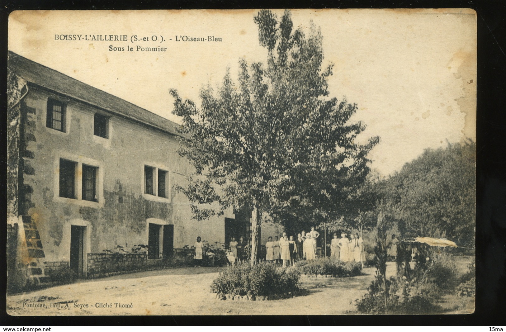 95 Val D'Oise Boissy L'Aillerie L'oiseau Bleu Sous Le Pommier Seyes Animée Carte Tachée - Boissy-l'Aillerie