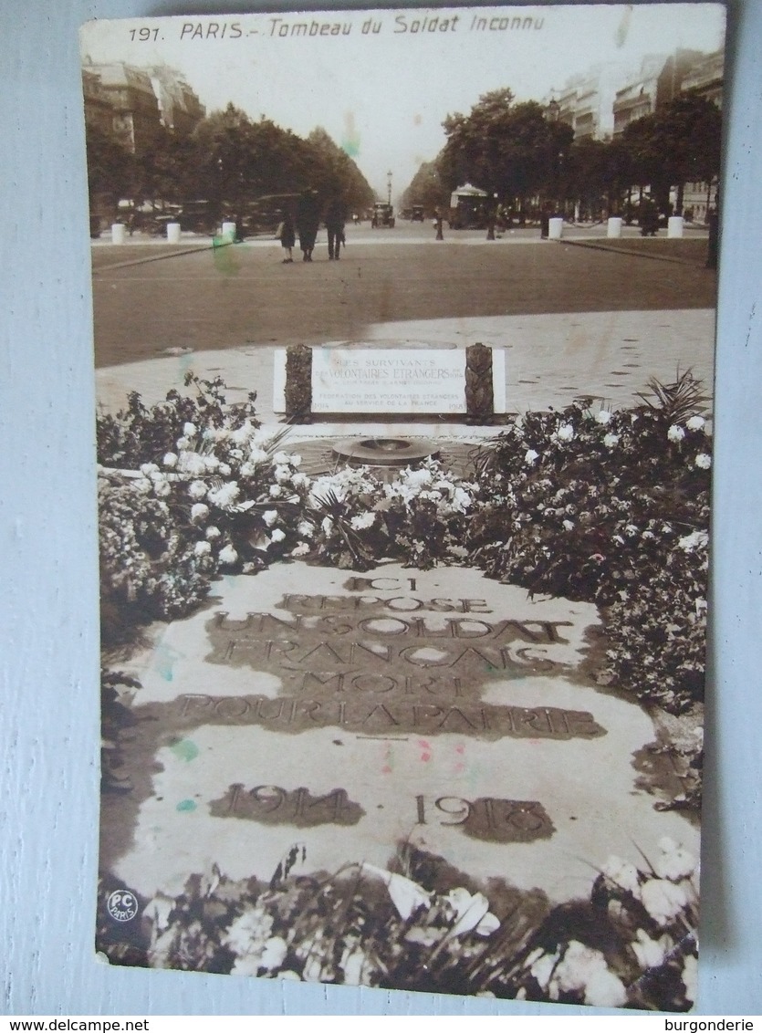 PARIS / TOMBEAU DU SOLDAT INCONNU / BELLE CARTE PHOTO - Monuments Aux Morts