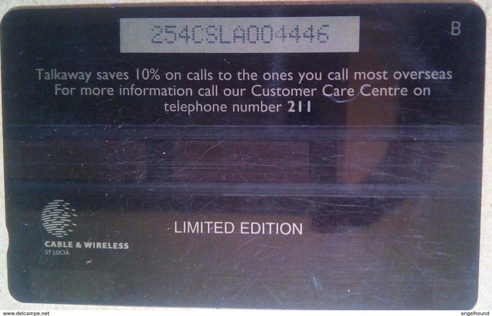 Saint Lucia Cable And Wireless 254CSLA  EC$10 " Talkaway Saves 10% " - St. Lucia