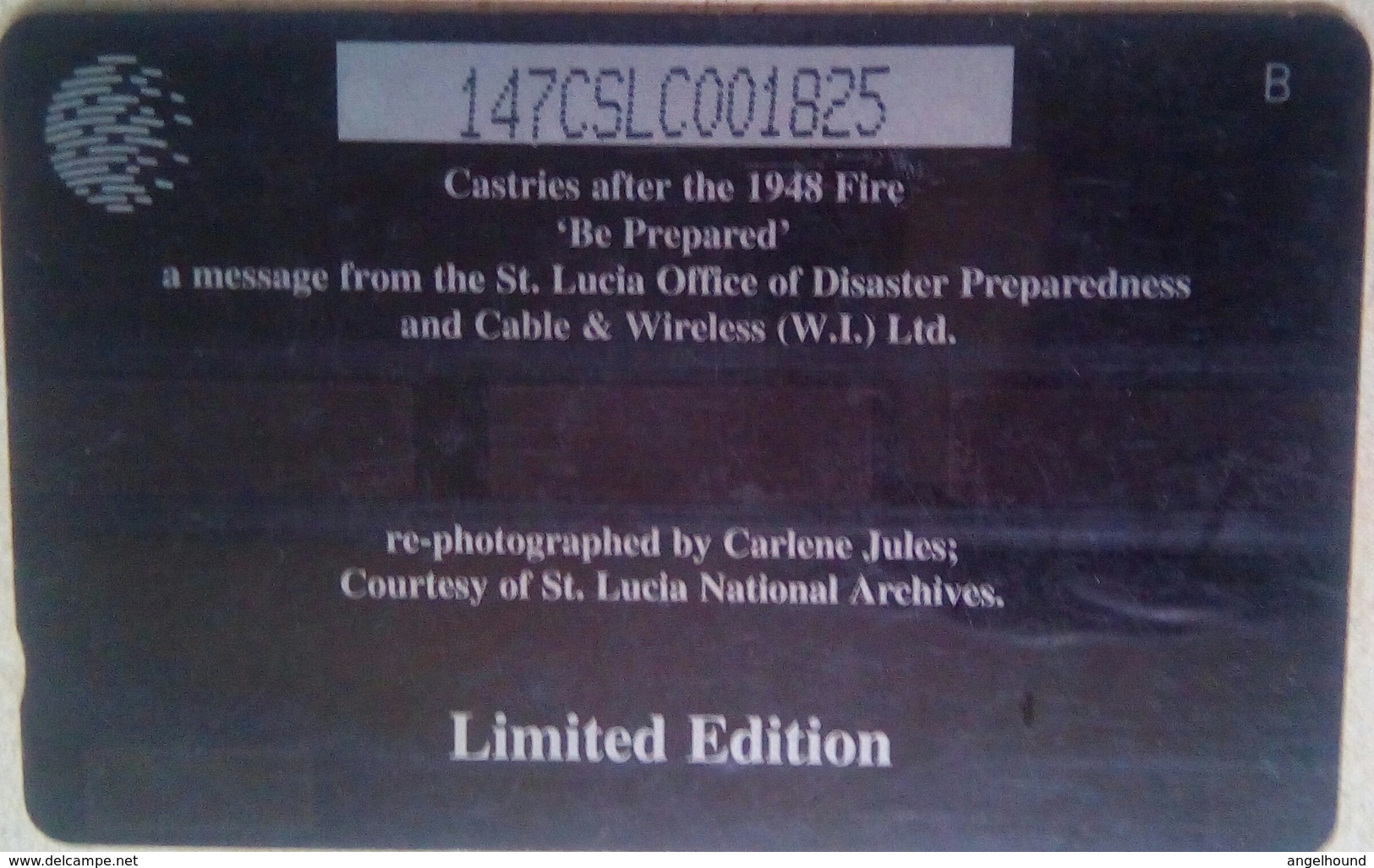 Saint Lucia Cable And Wireless 147CSLC  EC$10 " Castries After 1998 Fire " - Sainte Lucie