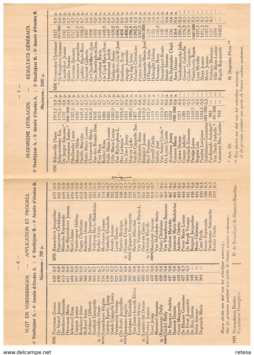 RIJKSMIDDELBARE MEISJESSCHOOL PLECHTIGE PRIJSUITDELING 12 JULI 1935 - Diplômes & Bulletins Scolaires