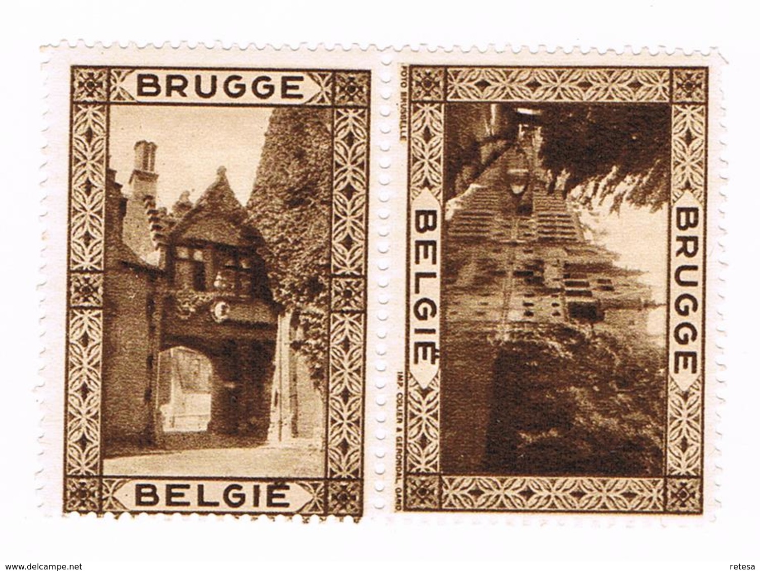 ERINNOFILIE  2 OUDE ZEGELS BRUGGE 193? - Erinnophilie - Reklamemarken [E]