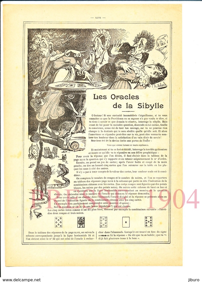 2 Scans 1904 Les Oracles De La Sibylle Cartomancienne Jeu De Cartes Ancien Oracle Divination Voyante Voyance 216CH12 - Ohne Zuordnung