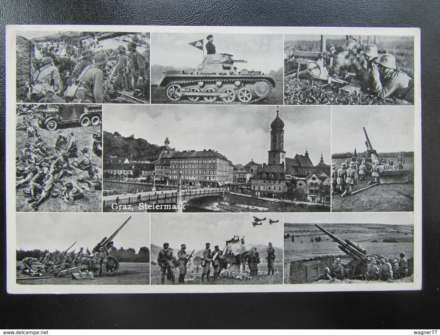 Postkarte Postcard Graz - Panzer - Wehrmacht - FLAK - Briefe U. Dokumente