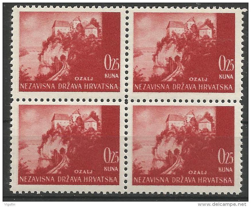 HR 1941-47 DEFINITIVE, CROATIA HRVATSKA, 4 X 1v, MNH - Kroatien