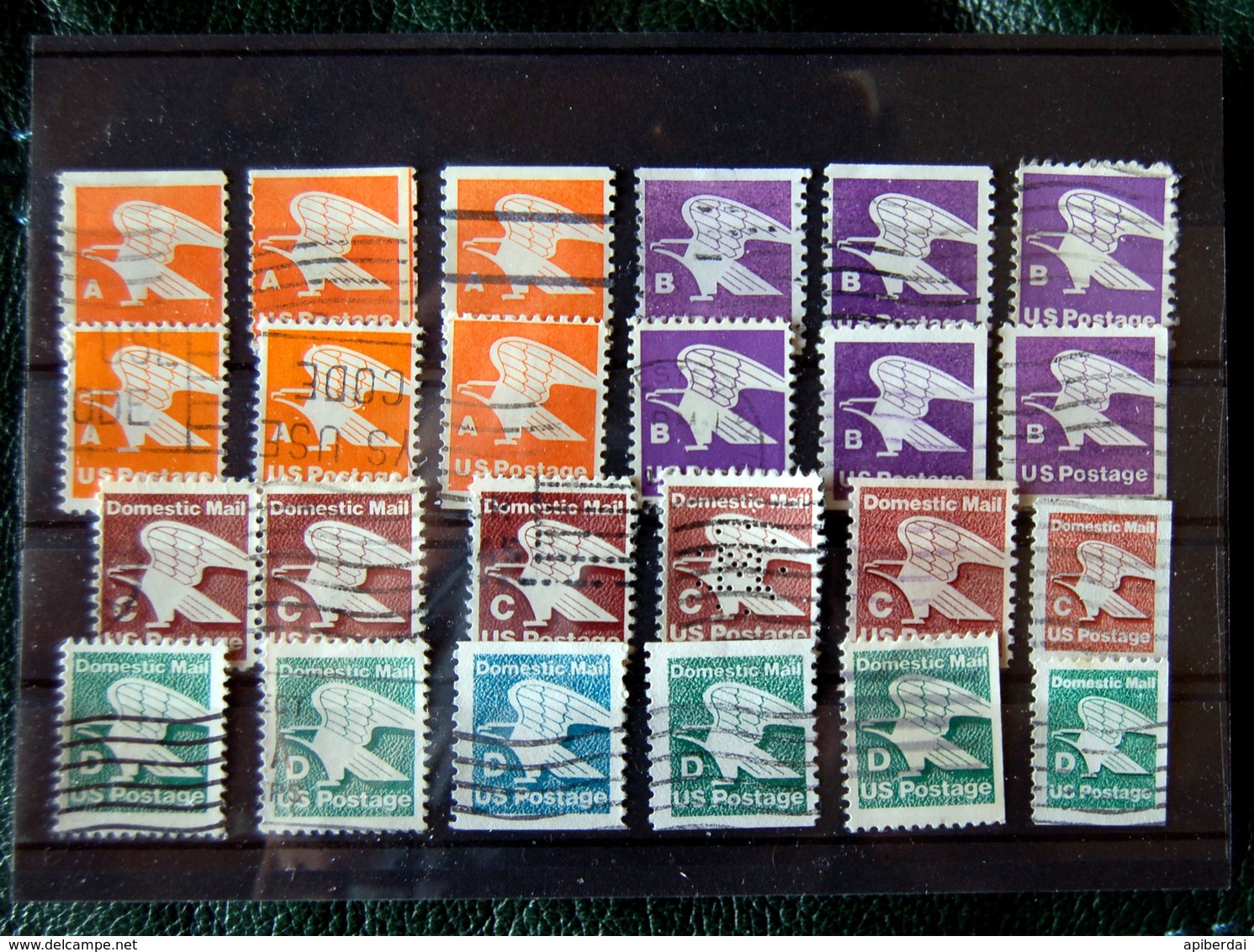 USA - NVI Domestic Mail Rate Eagle A, B, C, D Differentes Perforations, Colours, Sizes (used) - Oblitérés