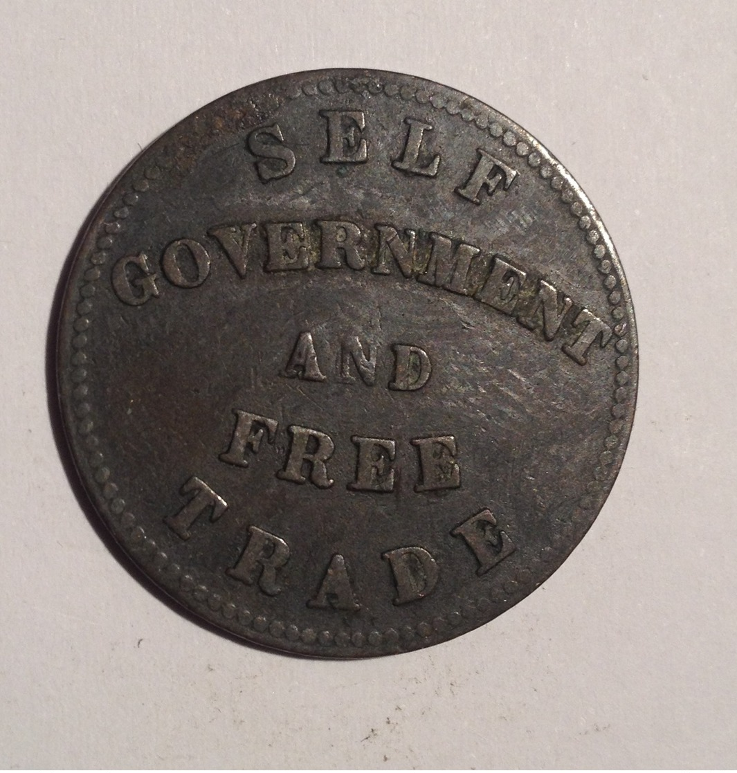 TOKEN JETON GETTONE PRINCE EDWARD'S ISLAND 1855 SELF GOVERNMENT AND FREE TRADE - Monétaires/De Nécessité