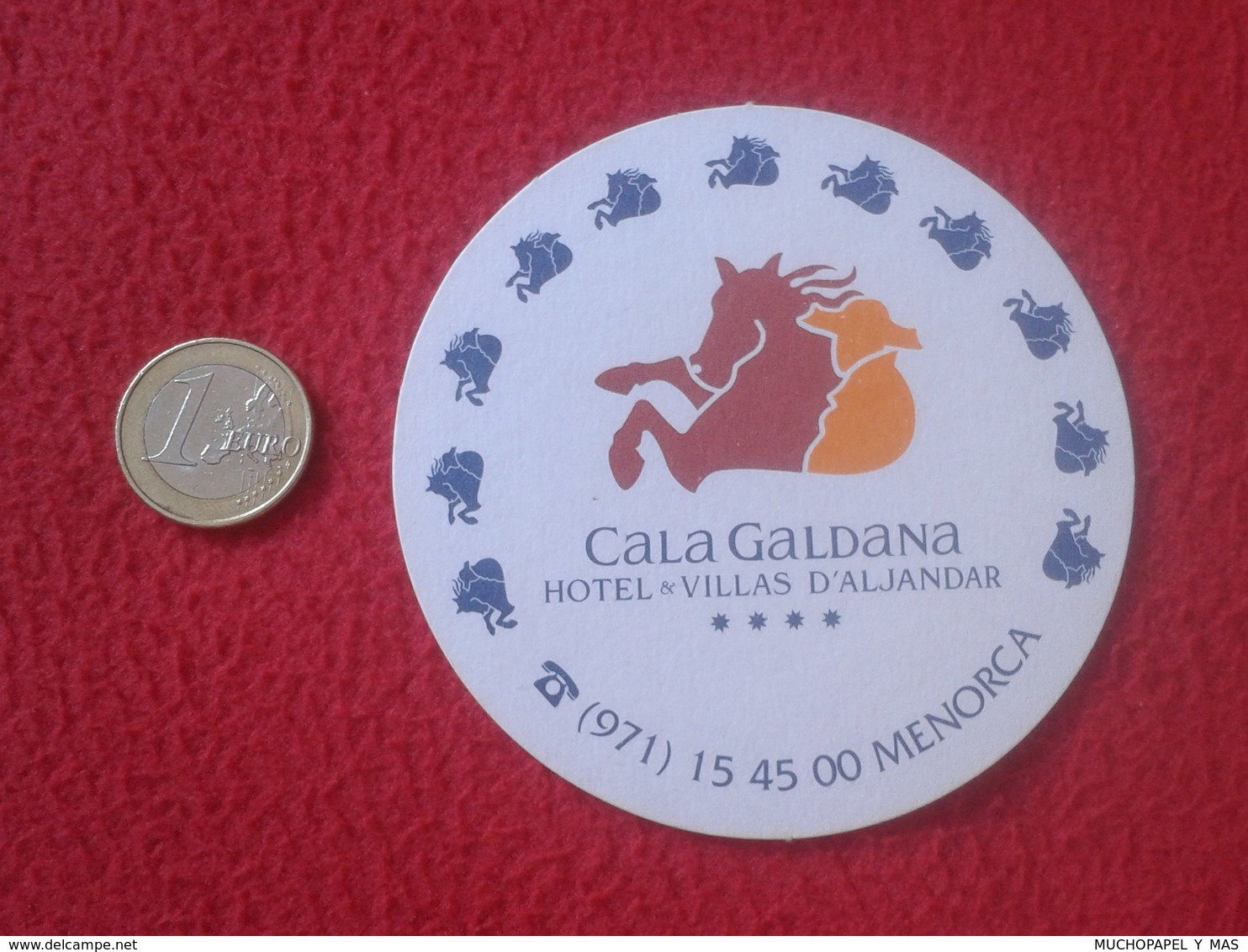 POSAVASOS COASTER CALA GALDANA HOTEL VILLAS D'ALJANDAR MENORCA ISLAS BALEARES ESPAÑA SPAIN VER FOTO/S Y DESCRIPCIÓN - Sous-bocks