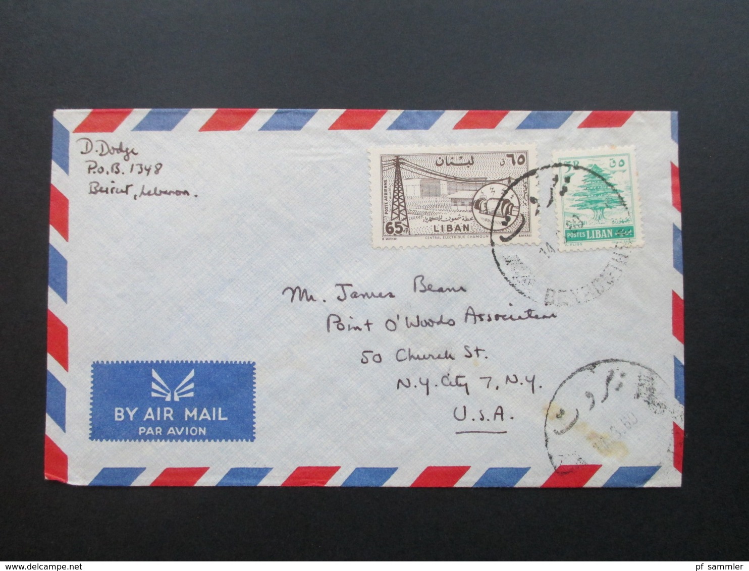 Libanon / Liban 1960 Luftpost / Air Mail. In Die USA Gelaufen! Beirut. Point O 'woods Association New York - Libanon