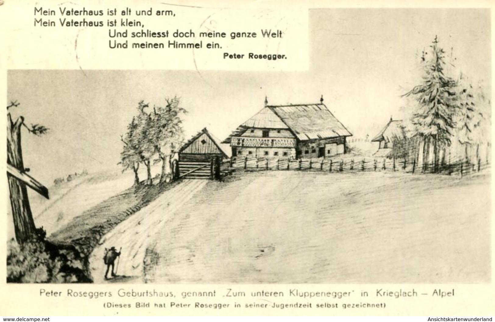 003672 Peter Rosegger's Geburtshaus, Genannt "Zum Unteren Kluppenegger" In Krieglach-Alpl 1970 - Krieglach