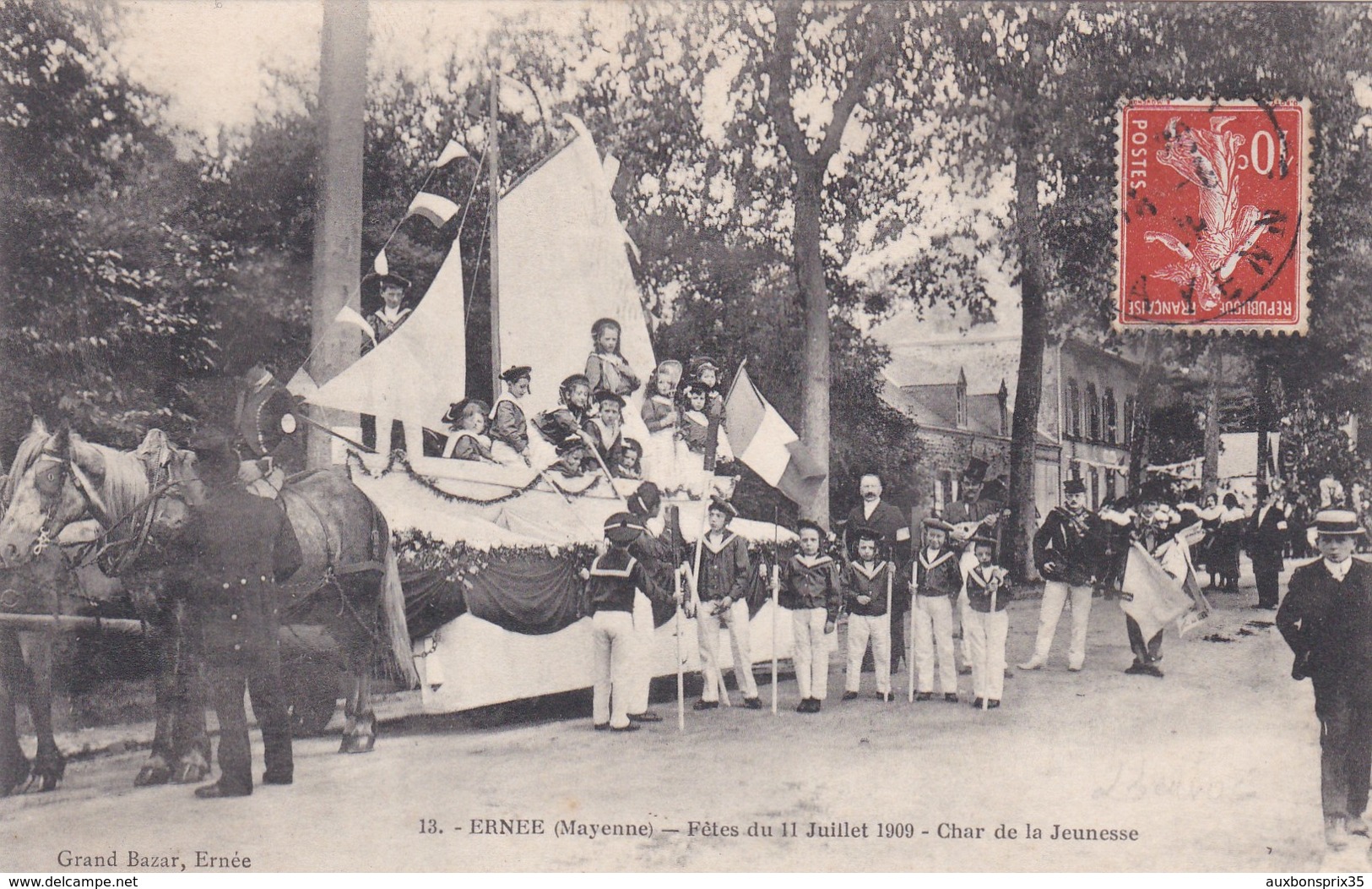 ERNEE - FETES DU 11 JUILLET 1909 - CHAR DE LA JEUNESSE - 53 - Ernee