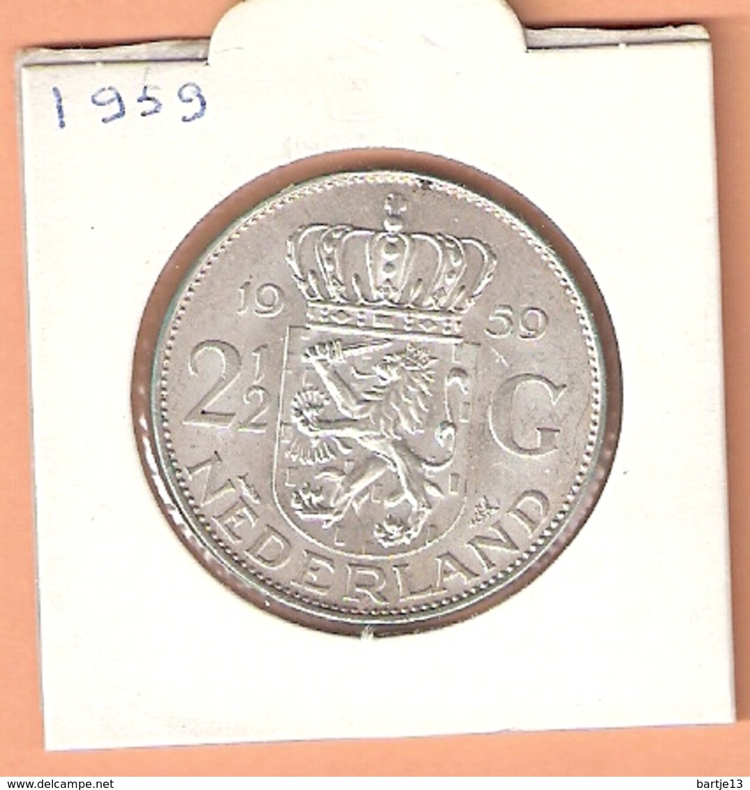 NEDERLAND 2 1/2 GULDEN 1959 ZILVER JULIANA PR - 1948-1980 : Juliana