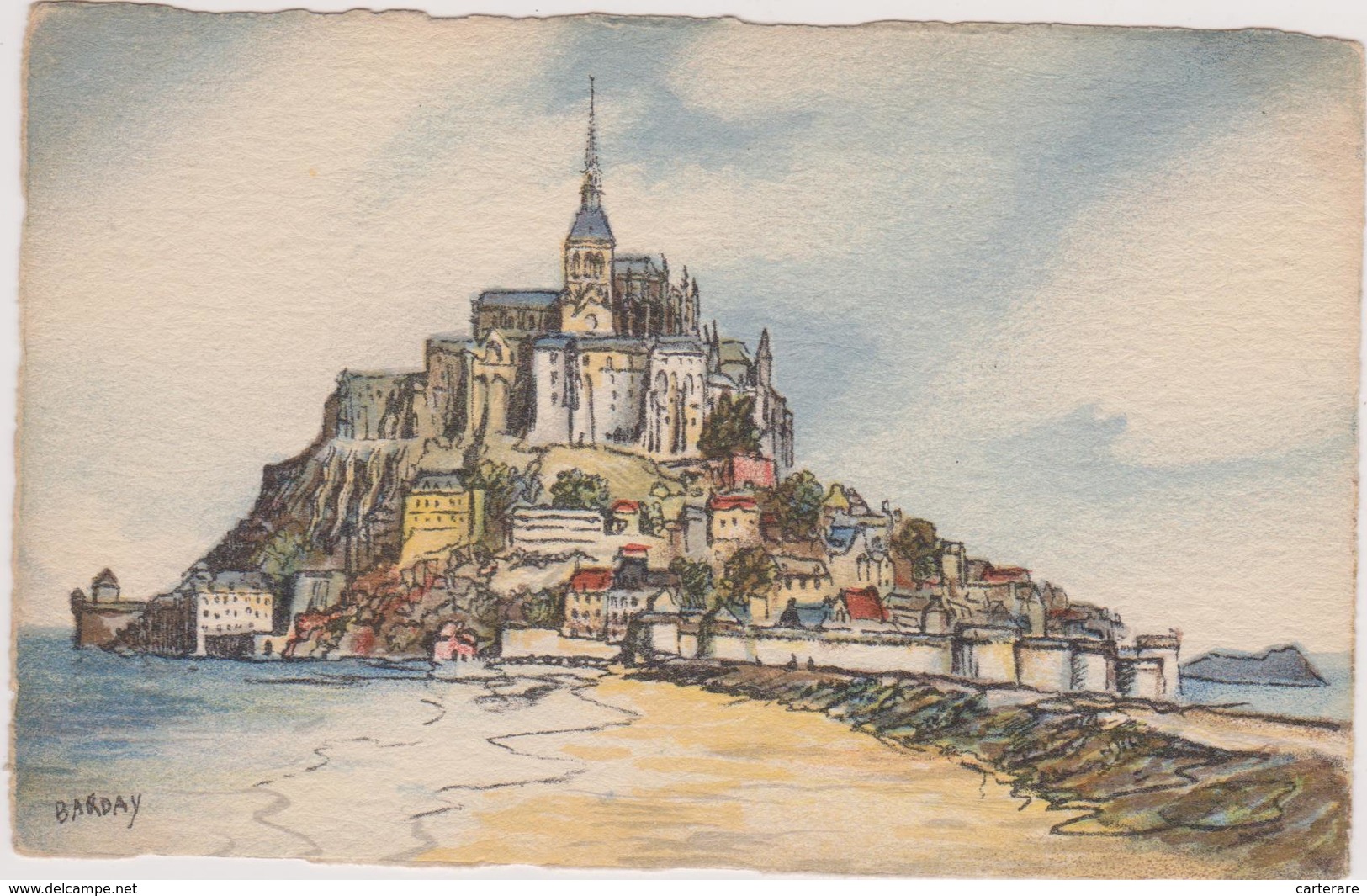 Cpa,illustrateur,rare,barday,barre Et Dayez,coté,le Mont Saint Michel,coté Sud,n°3014c - Barday