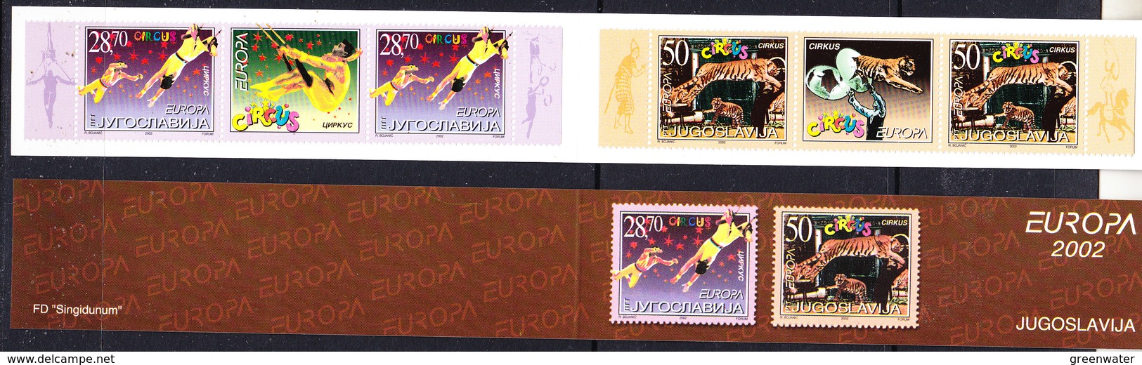 Europa Cept 2002 Yugoslavia Booklet Strip 2x2v+label ** Mnh (F7046) Promotion - 2002