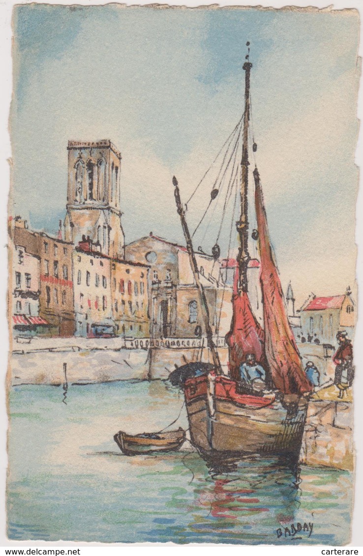 Cpa,illustrateur Répertorié,coté,barday Et Barre Et Dayez,n,3020e,la Rochelle,l'église St Sauveur - Barday