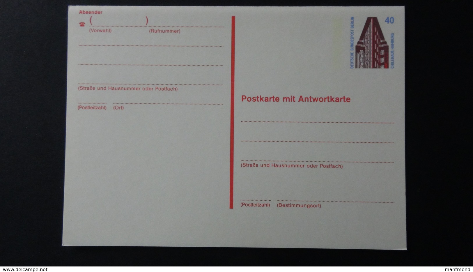 Germany - Berlin - 1989 - MI: P 132 F/A* - Look Scan - Cartes Postales - Neuves