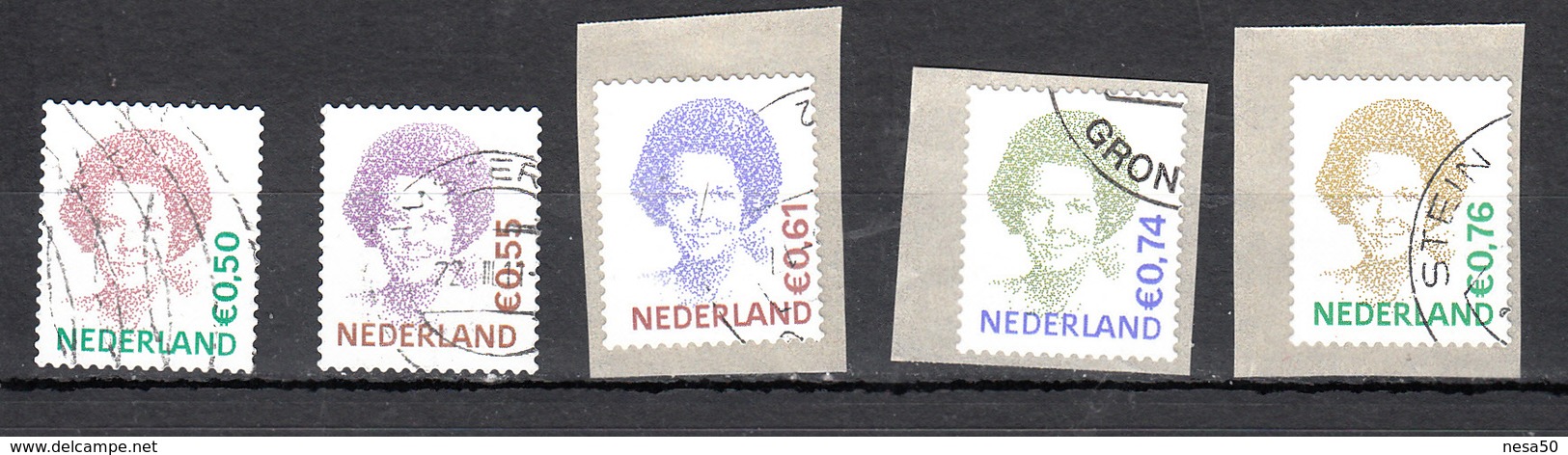 Nederland 2002, 2003, 2005, 2009, Nvph Nr 2039 + 2137 + 2317+ 2620 + 2318  Koningin Beatrix  Gestempeld - Gebruikt