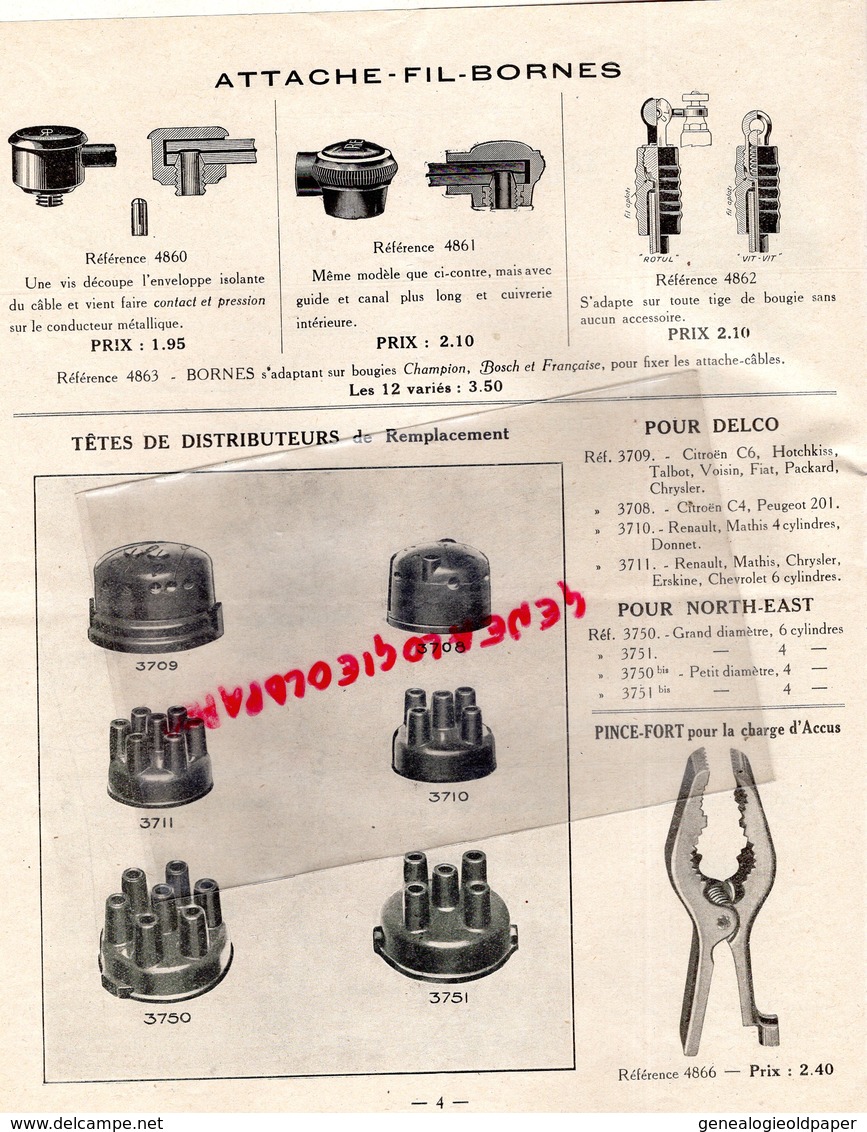 92- BOULOGNE BILLANCOURT- CATALOGUE MARCEL LEROUX- ELECTRICITE AUTO-AUTOMOBILE-9 RUE EGLISE- - Automobil