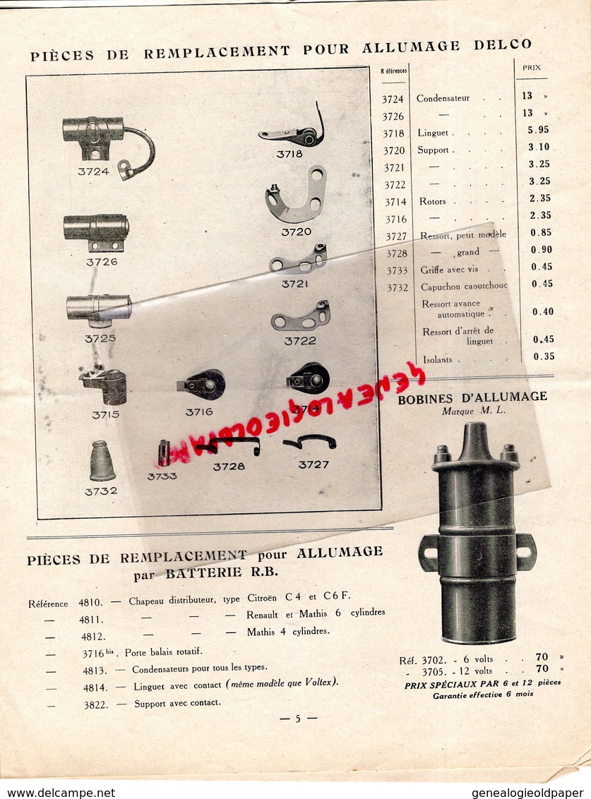 92- BOULOGNE BILLANCOURT- CATALOGUE MARCEL LEROUX- ELECTRICITE AUTO-AUTOMOBILE-9 RUE EGLISE- - Automobil