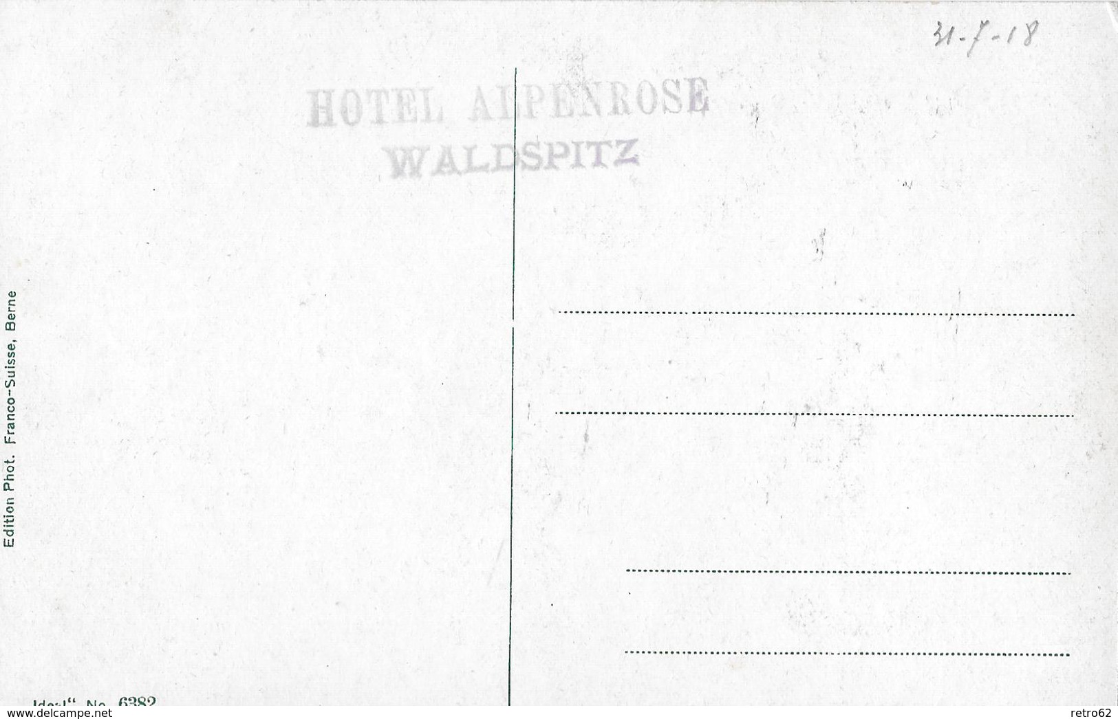 WALDSPITZ → Hotel Alpenrose Mit Saumtiere Davor Anno 1918 - Wald