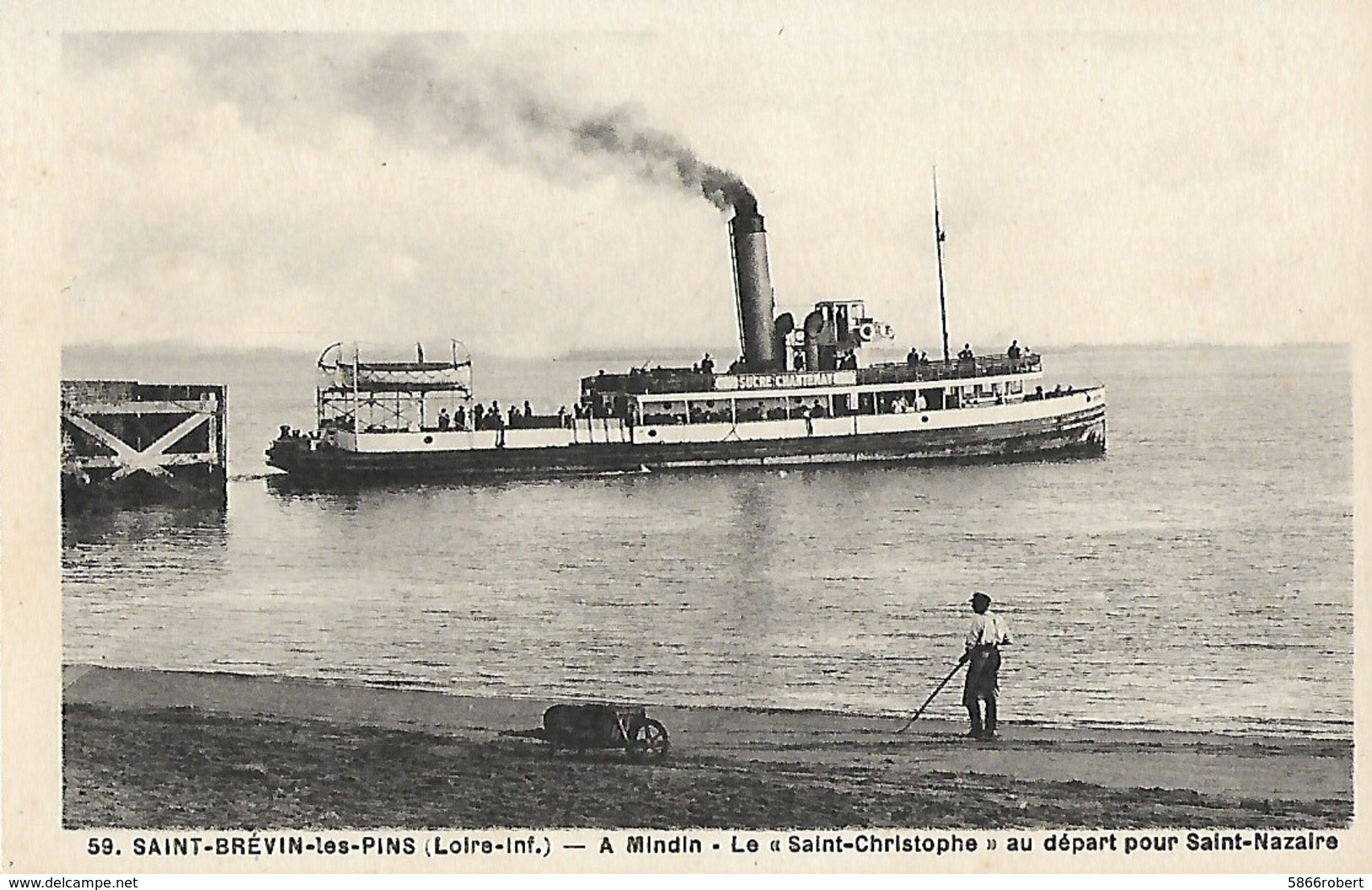 CARTE POSTALE ORIGINALE ANCIENNE  SAINT BREVIN LES PINS MINDIN LE SAINT CHRISTOPHE / SAINT NAZAIRE LOIRE ATLANTIQUE (44) - Ferries