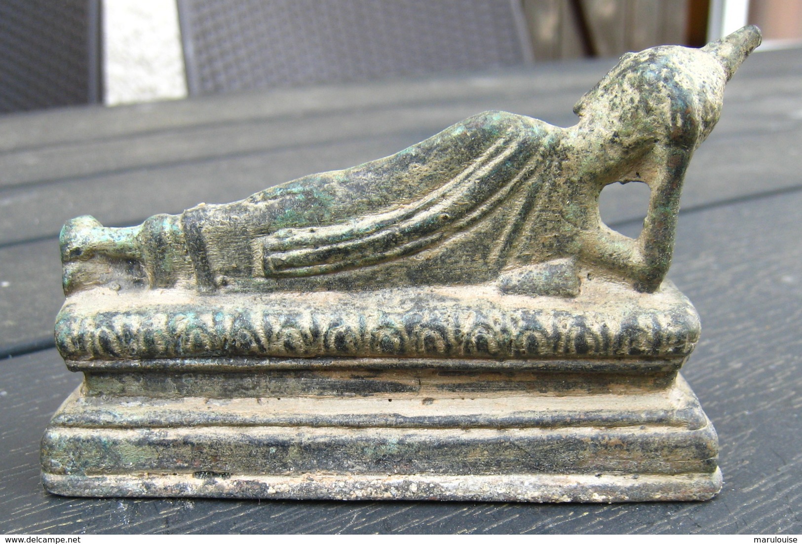 Petit Boudha Couché Bronze Ancien - Art Asiatique