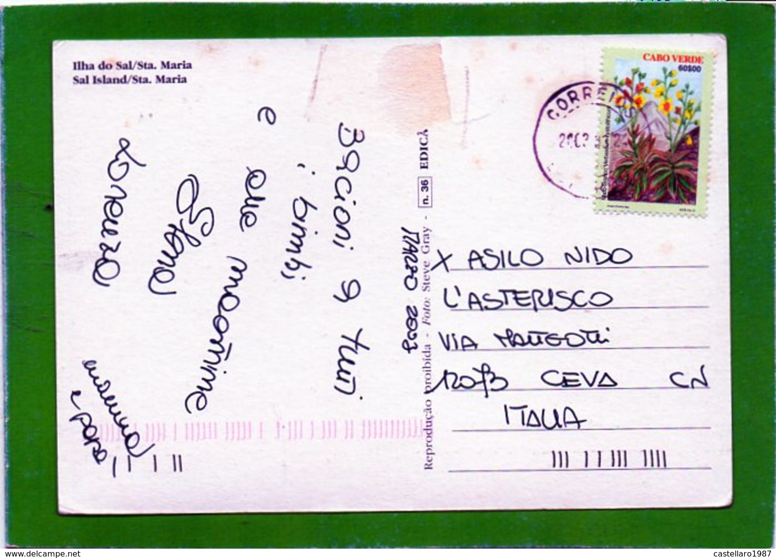 CABO VERDE - Ilha Do Sal/Sta. Maria - Sal Island/Sta. Maria - Cm. 15,9 X 11,1 - Cap Vert