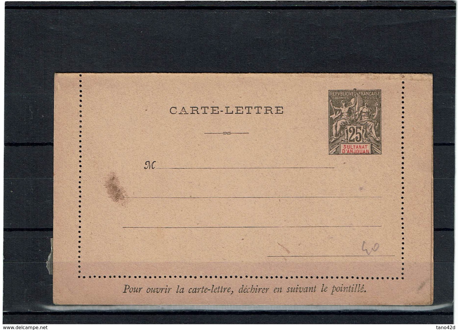 CTN27COL- ANJOUAN CL 25c CHARNIERES - Other & Unclassified