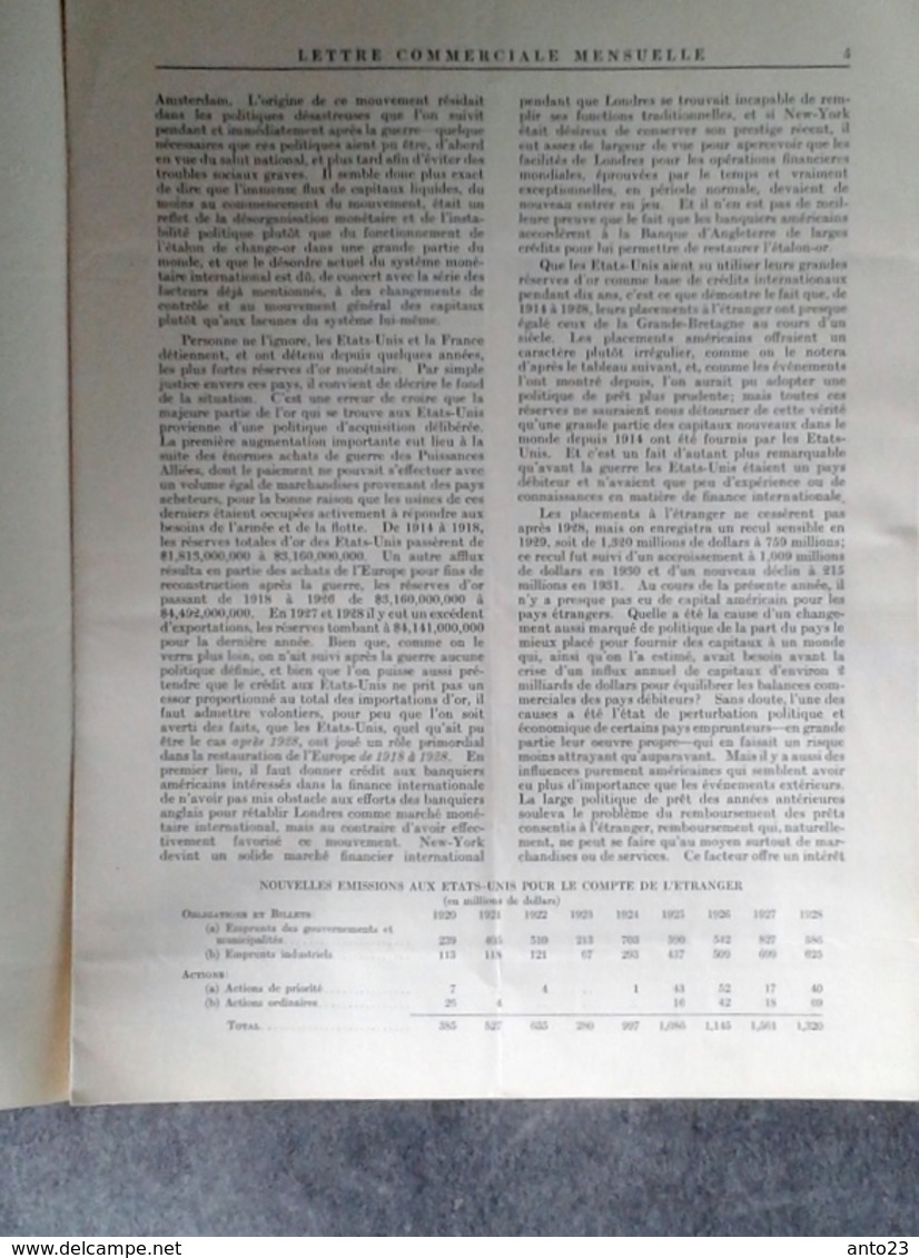 LETTRE COMMERCIALE LA BANQUE COMMERCIALE CANADIENNE 1932 - Autres & Non Classés