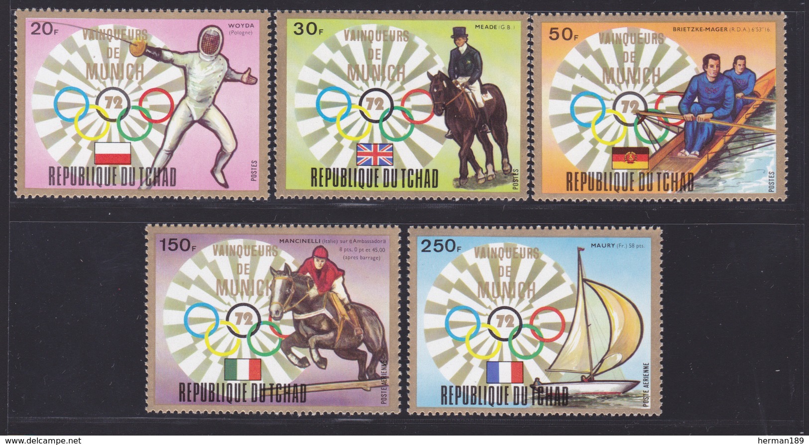 TCHAD N°  286 à 288, AERIENS N° 143 & 144 ** MNH Neufs Sans Charnière, TB (D6793) Sports, Jeux Olympiques De Munich - Chad (1960-...)