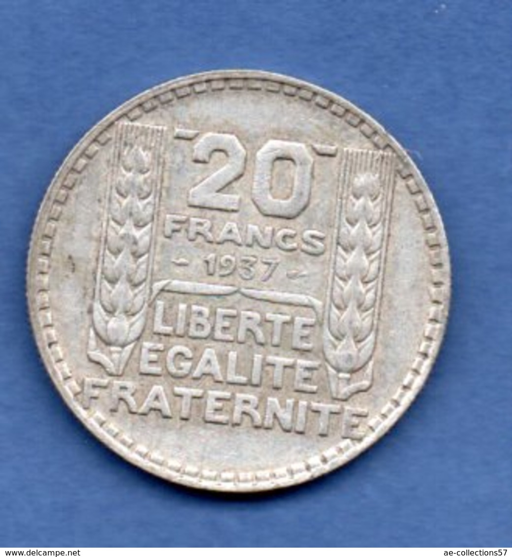 Turin   - 20 Francs 1937     --  état  TTB+ - Autres & Non Classés