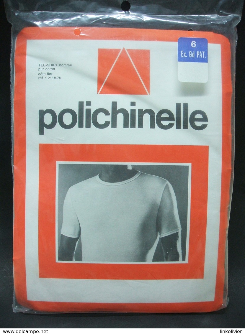 TEE-SHIRT POLICHINELLE Homme - Pur Coton Made In France Taille 6 Dans Son Emballage - 1940-1970 ...