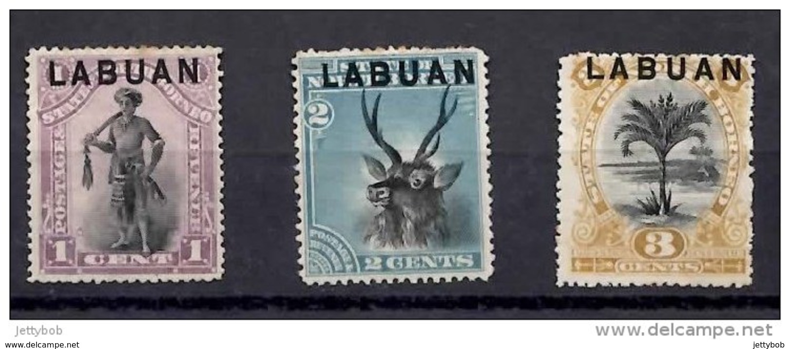 LABUAN 1894 Issue 3 Values 1c, 3c Perf 14.5-15, 2c Combination Perf 13.5-14 And 14.5-15 Mounted Mint - North Borneo (...-1963)