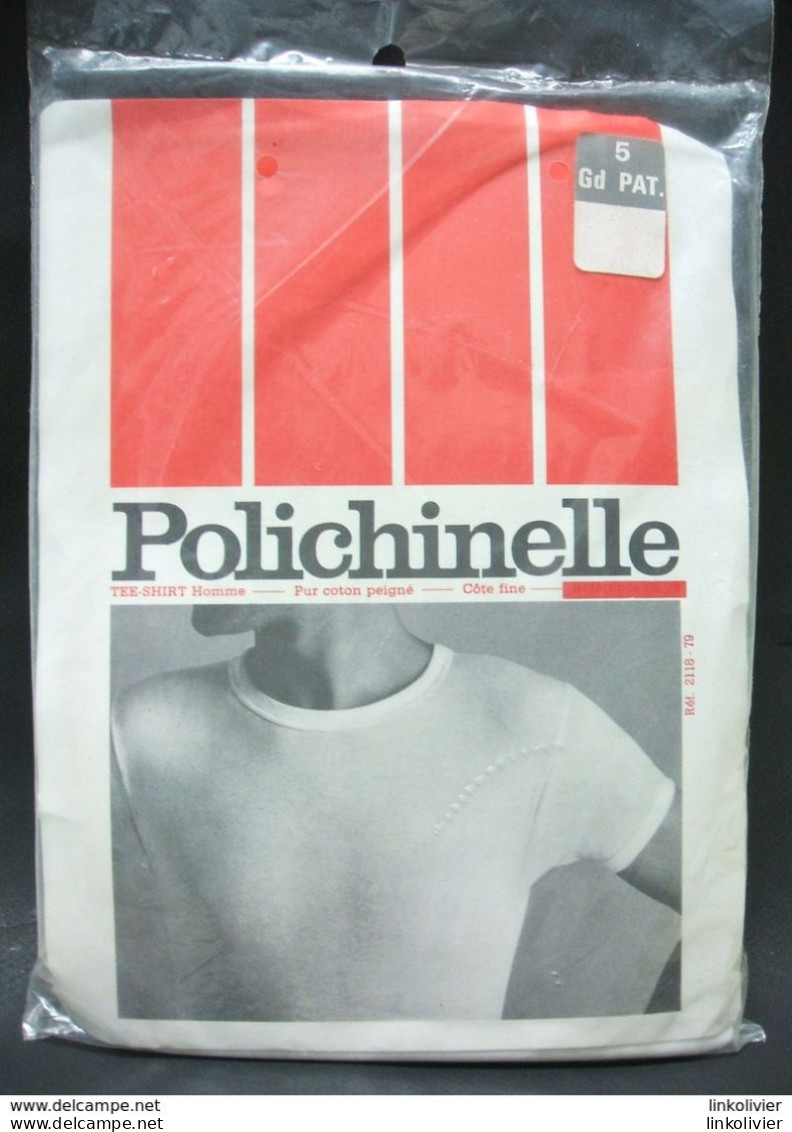 2x TEE-SHIRT POLICHINELLE Homme - Pur Coton Made In France Taille 5 Dans Son Emballage - 1940-1970 ...