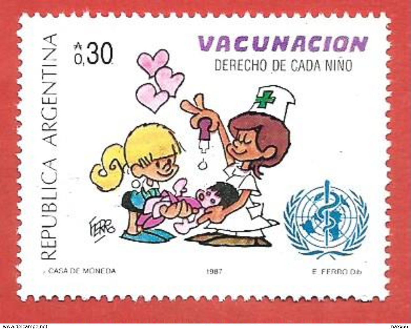 ARGENTINA MNH - 1987 UNICEF Child Vaccination Campaign - 0,30 ₳ Austral - Michel AR 1900 - Nuovi