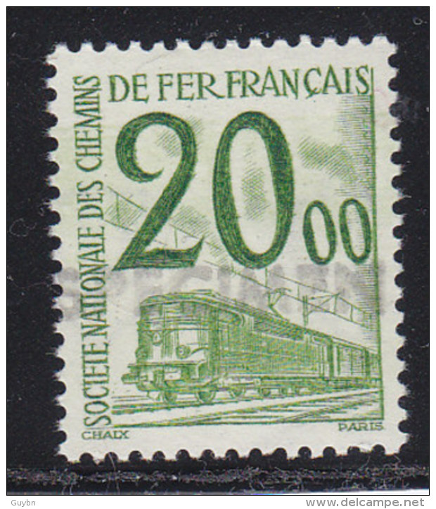 _ Colis Postaux Yt 47 Surchargé Spécimen .. 20 F Vert .. émis Par La SNCF .. Sans Charnère Ni Trace .. - Specimen