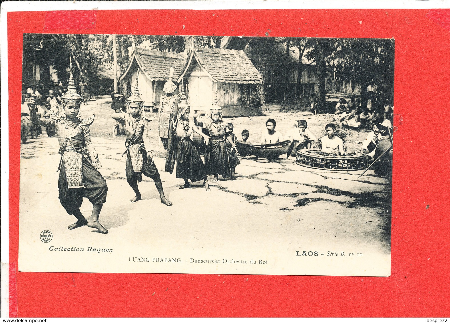 LAOS LUANG PRABANG Cpa Animée Danseurs Et Orchestre Du Roi         Raquez Serie B 10 - Laos