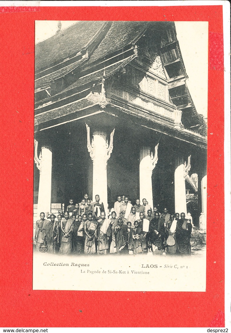 LAOS  Cpa Animée La Pagode De Si Sa Ket A VIENTIANE Edit Raquez Serie C 1 - Laos