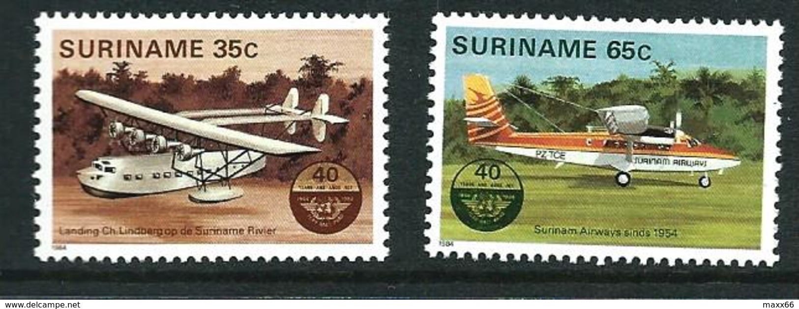 SURINAME MNH - 1984 The 40th Anniversary Of I.C.A.O.  - 35 + 65 Cent - Michel SR 1080 1081 - Suriname