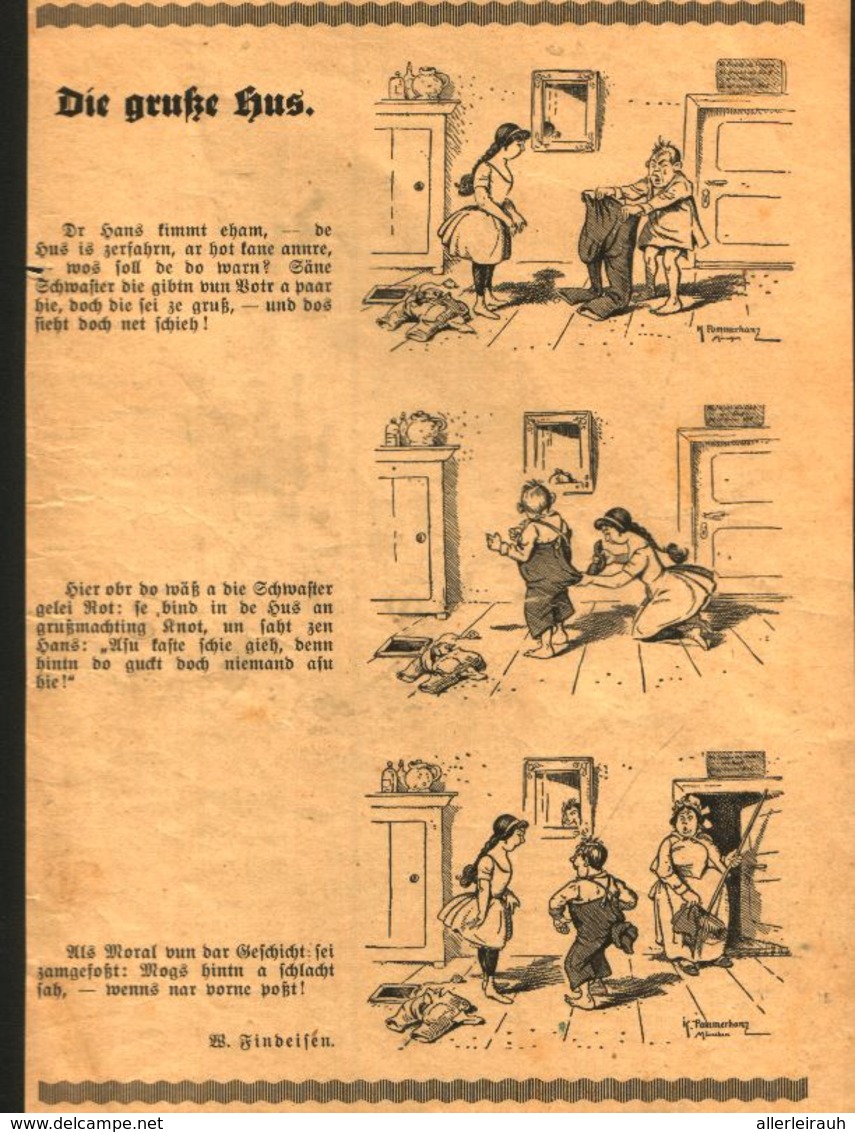 Die Gruße Hus (Cartoon In Sächsischem Dialekt) / Cartoon, Entnommen Aus Kalender / 1933 - Empaques