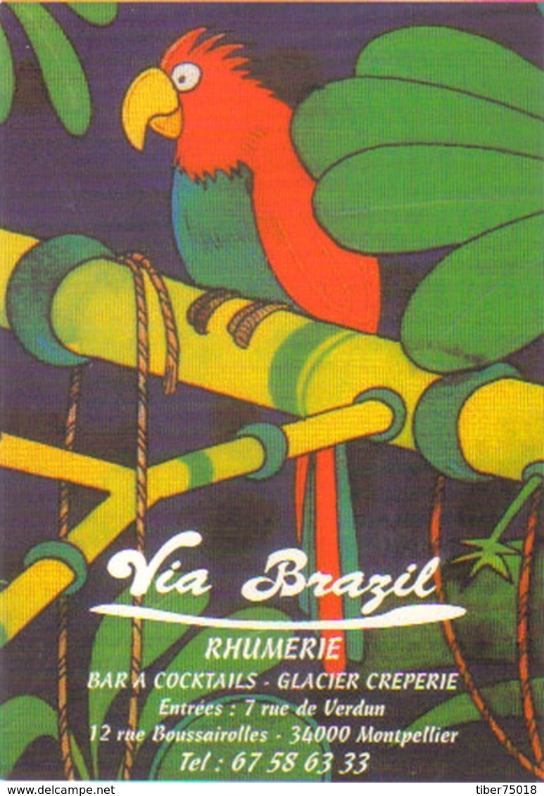 Carte Postale édition "Cart'Com" - Via Brazil (Perroquet) Rhumerie, Bar à Cocktails - Montpellier - Cafés