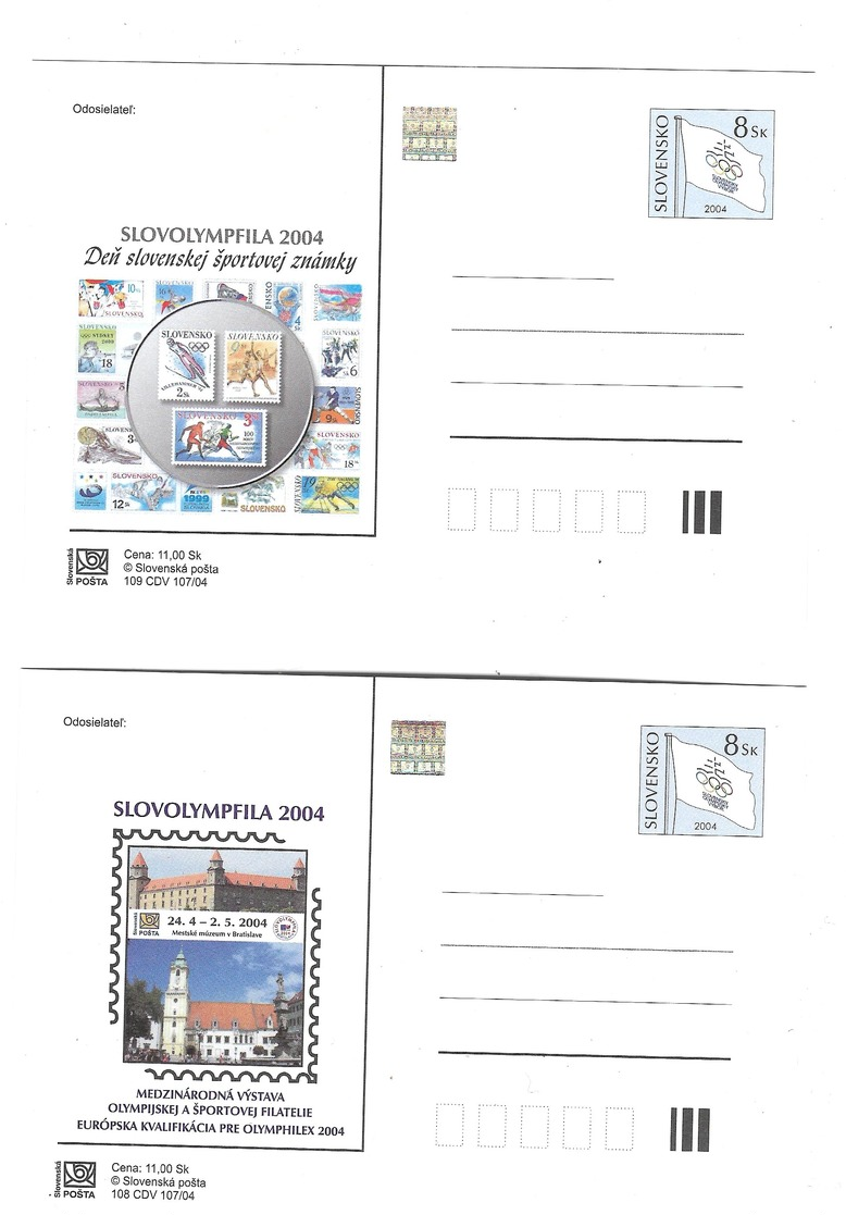 Tschechoslowakei Czechoslovakia Tchécoslovaquie Cecoslovacchia Ceskoslovensko - SLOVOLYMPFILA 2004 - Postcards