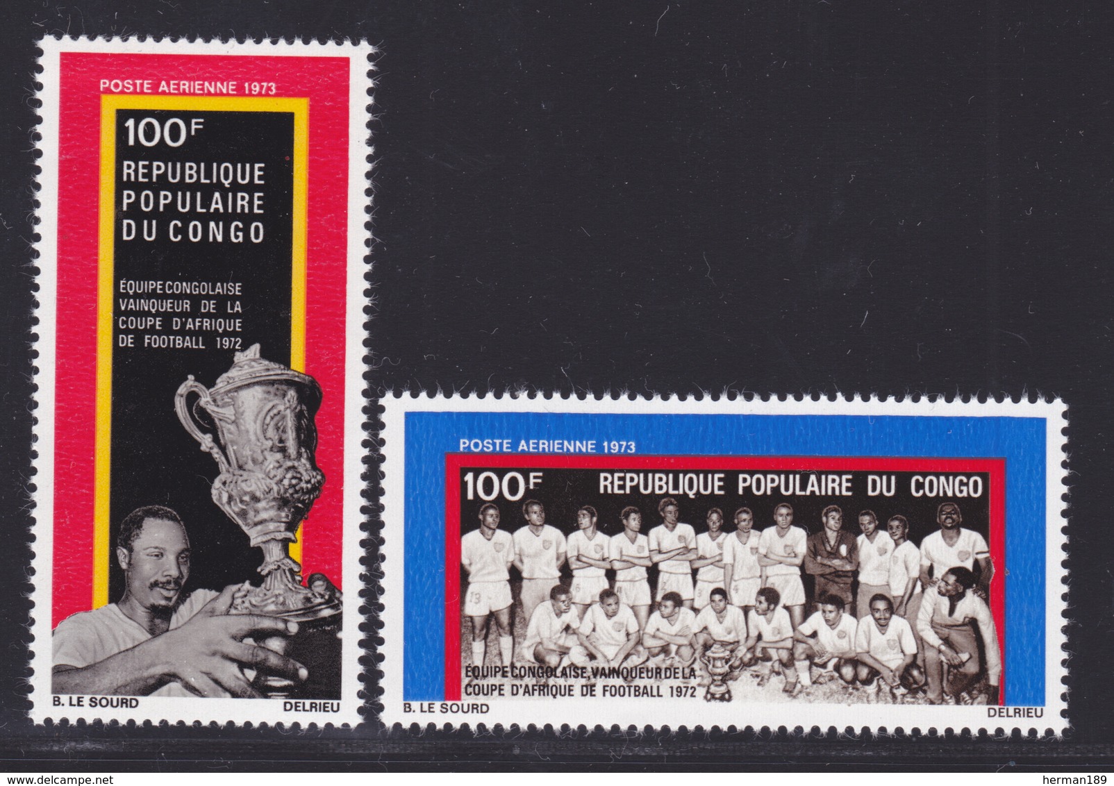 CONGO AERIENS N°  143 & 144 ** MNH Neufs Sans Charnière, TB (D6815) Sports, Coupe D'afrique De Football - Neufs