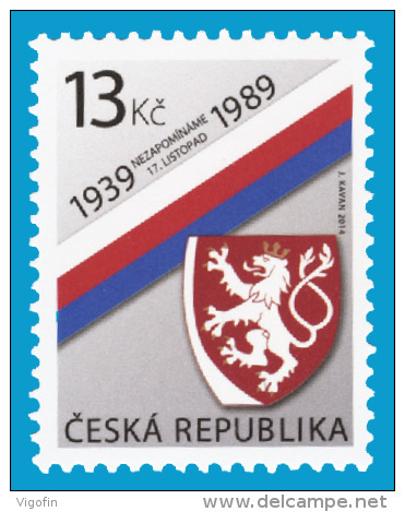 CZ 2014-827 17 November Anniversary, CZECH REPUBLIK, 1 X 1v, MNH - Neufs