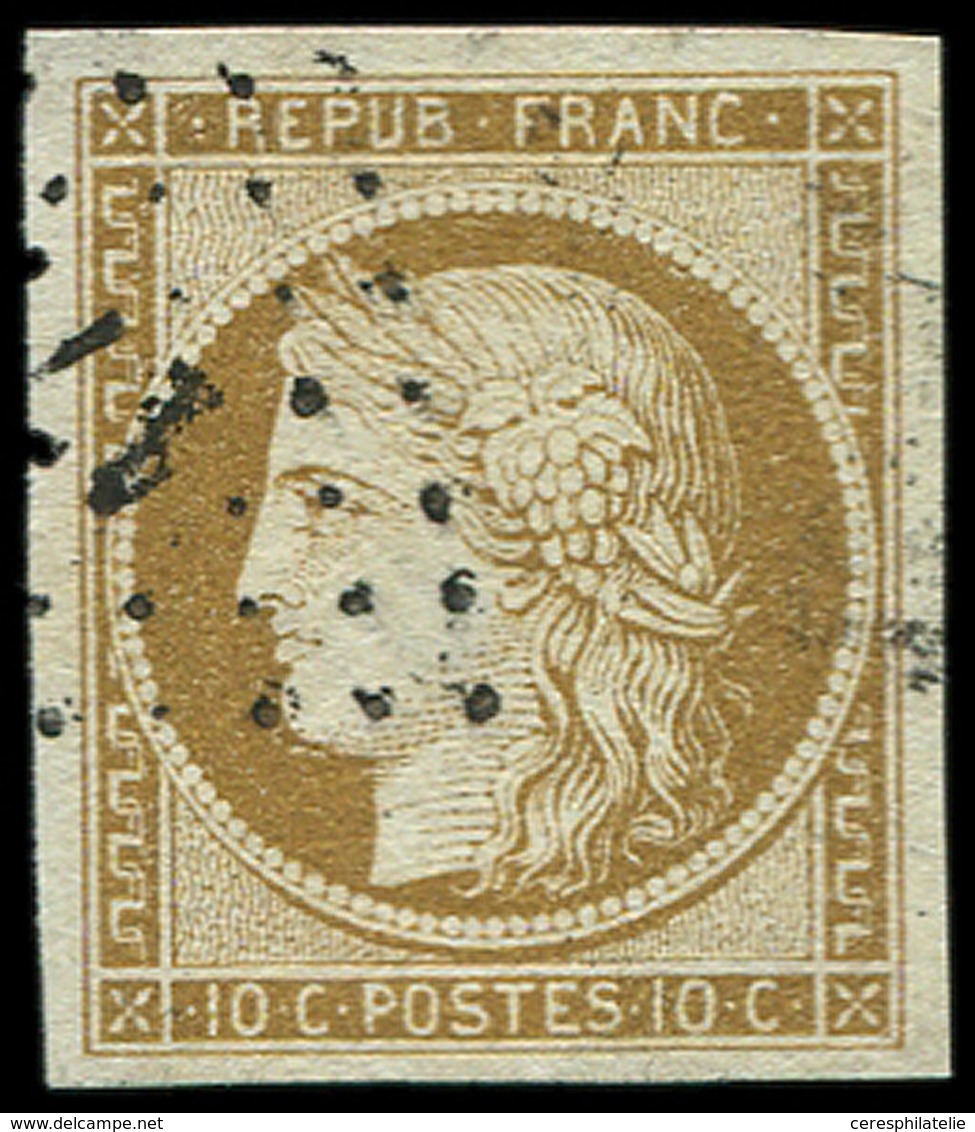 EMISSION DE 1849 1    10c. Bistre-jaune, Obl. PC, Superbe. Br - 1849-1850 Ceres