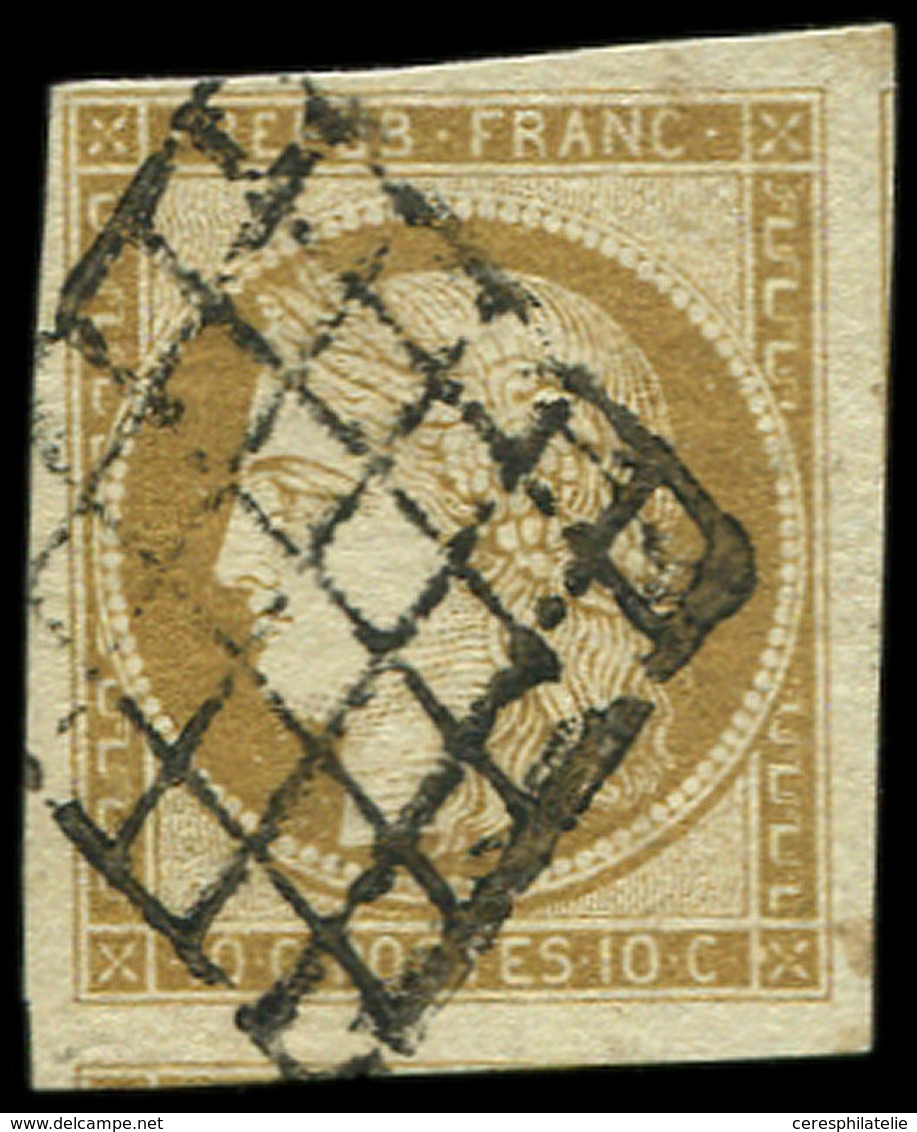 EMISSION DE 1849 1    10c. Bistre-jaune, Oblitéré GRILLE, TB - 1849-1850 Cérès